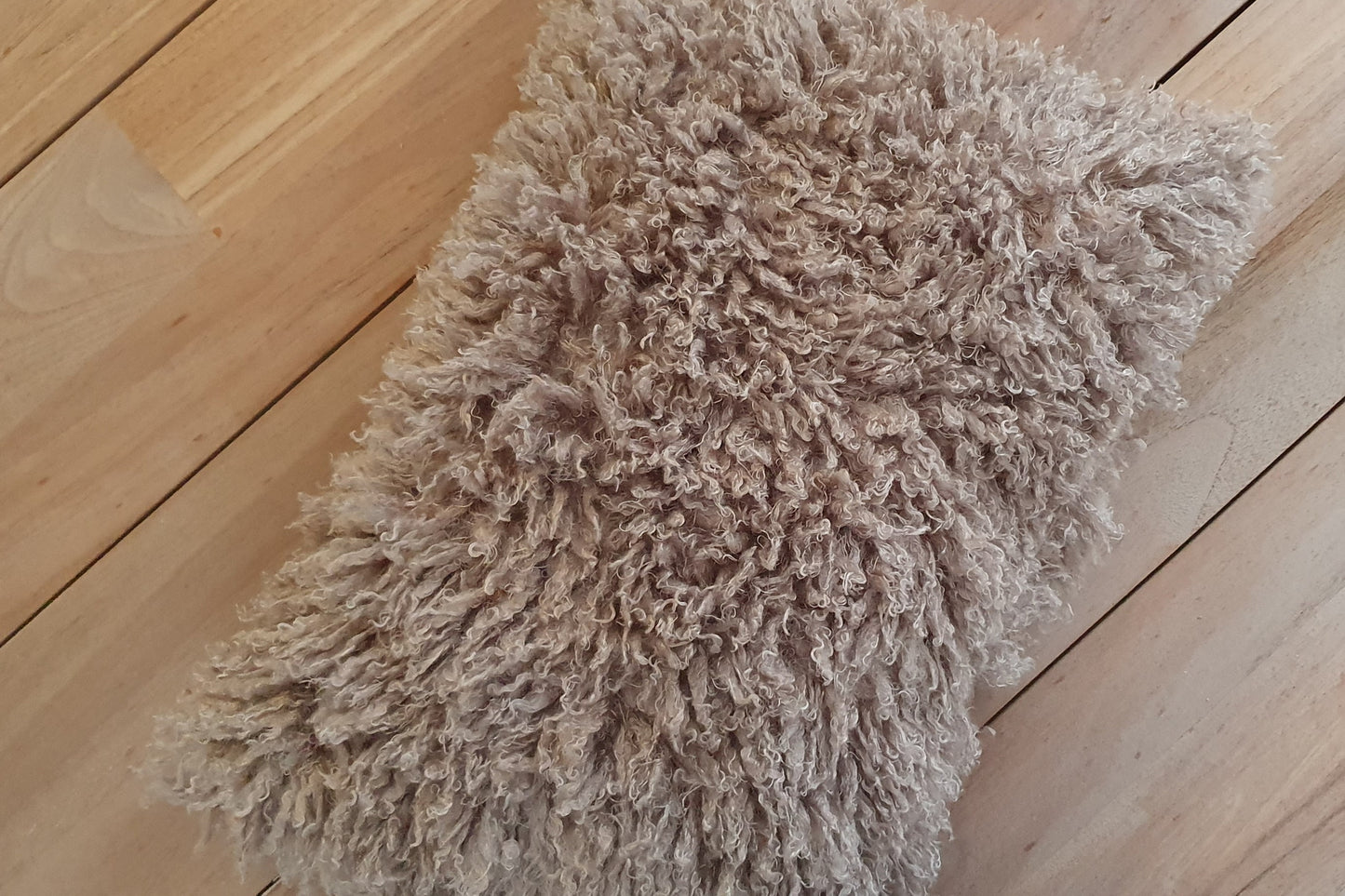 Femke, cuddly silky soft faux fur, cushion cover, taupe