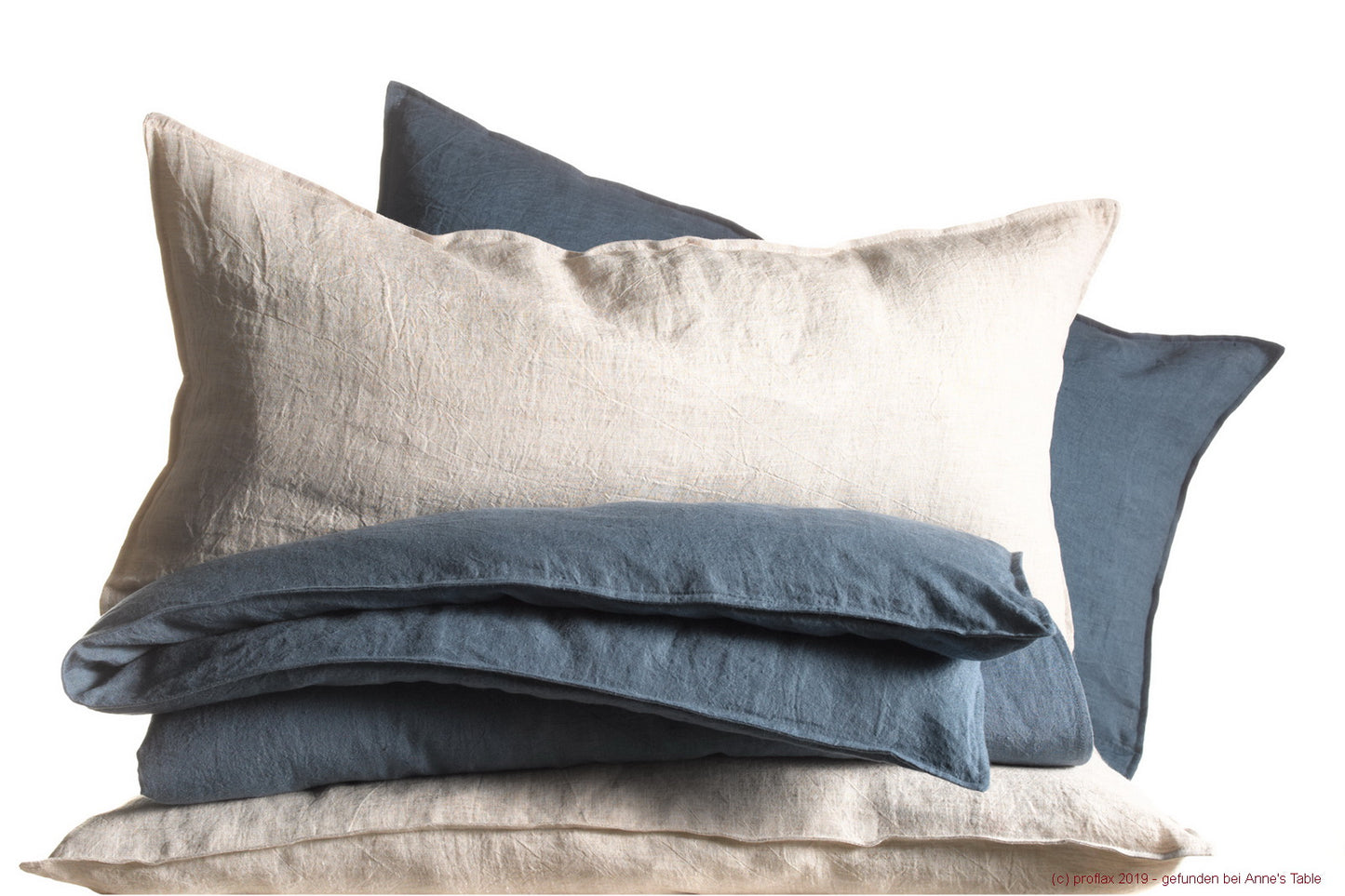 Proflax, linge de lit, toile de lin unie fine structure, prélavée