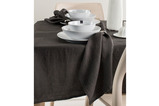 Sunshine, prewashed linen, set of 4, napkin, black