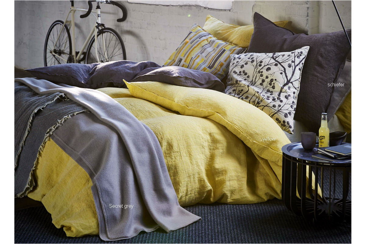 Proflax, linge de lit, toile de lin unie fine structure, prélavée
