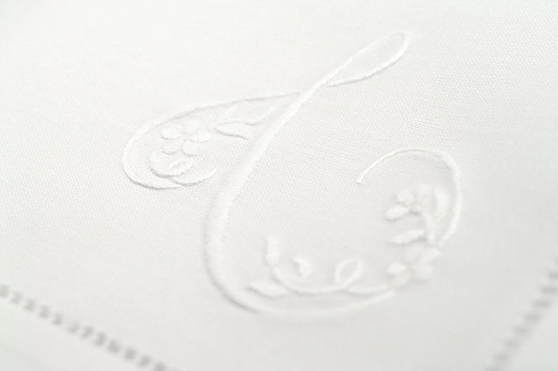 Monogramm Serviette, handbestickt -