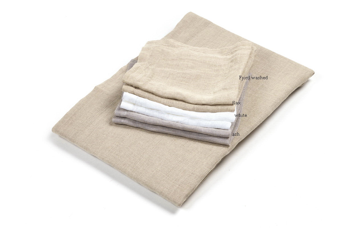 Fjord, washed, zartgewebtes Uni-Leinen, soft vorgewaschen, Serviette, Tischläufer, Tischdecke, beige (flax)