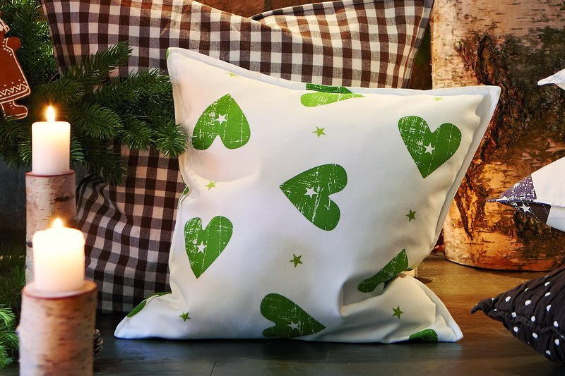 Merit, Geschenksäckchen, weihnachtlicher Druck, moos, 28x35cm