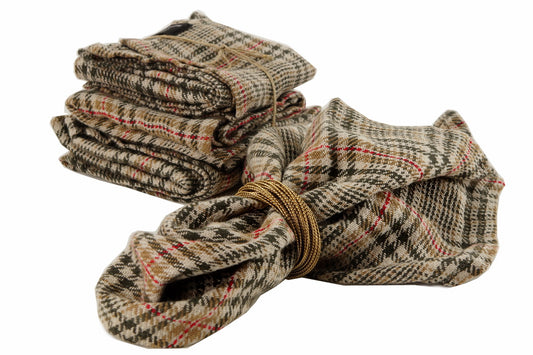 Linenberry, zünftiges Karo in warmen Farben, Serviette 4er Set, bunt gemustert, 45x45cm