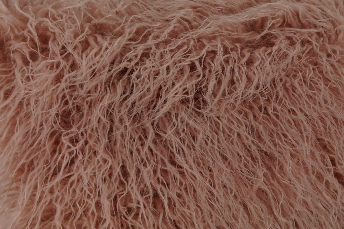 Oscar, hochwertiges Flokati-Fellimitat, Kissen Rückseite velvet, nude