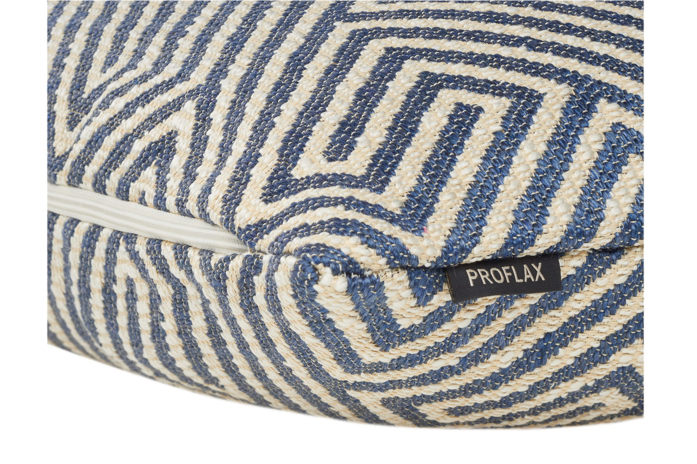 Scale, Gewebtes Mäander-Design, Kissen 27x43cm, blau