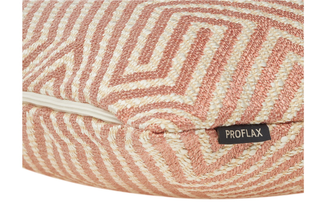 Scale, Gewebtes Mäander-Design, Kissen 27x43cm, nude