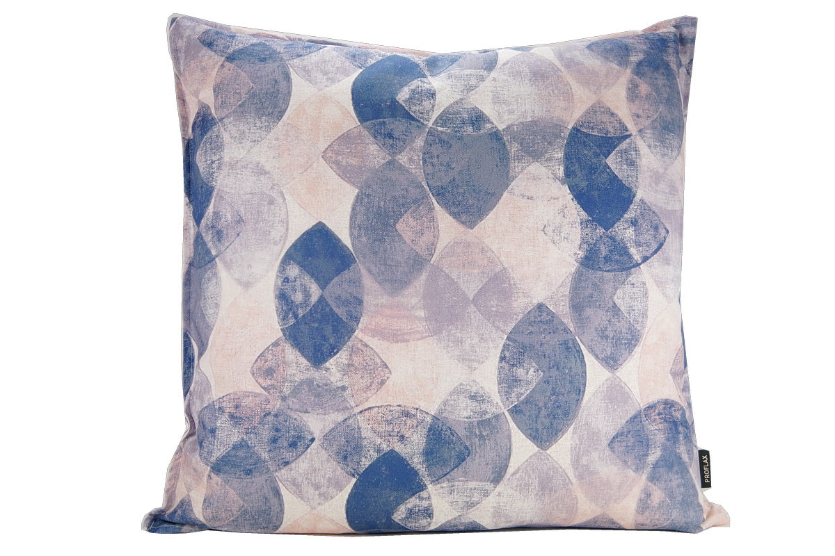 Tacoma, Alloverdruck, grafische, ovale Elemente, Tischläufer 50x160cm, jeans/nude