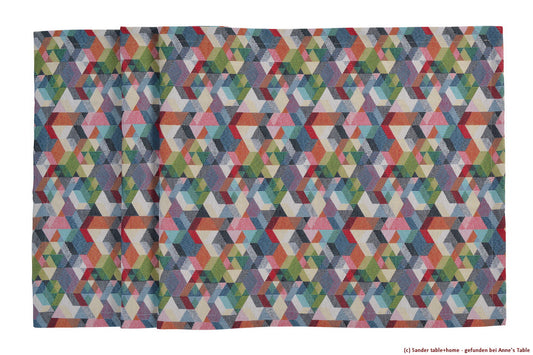 Cubes, Tischläufer 50x150cm, Jacquard, Kubus Design, bunt