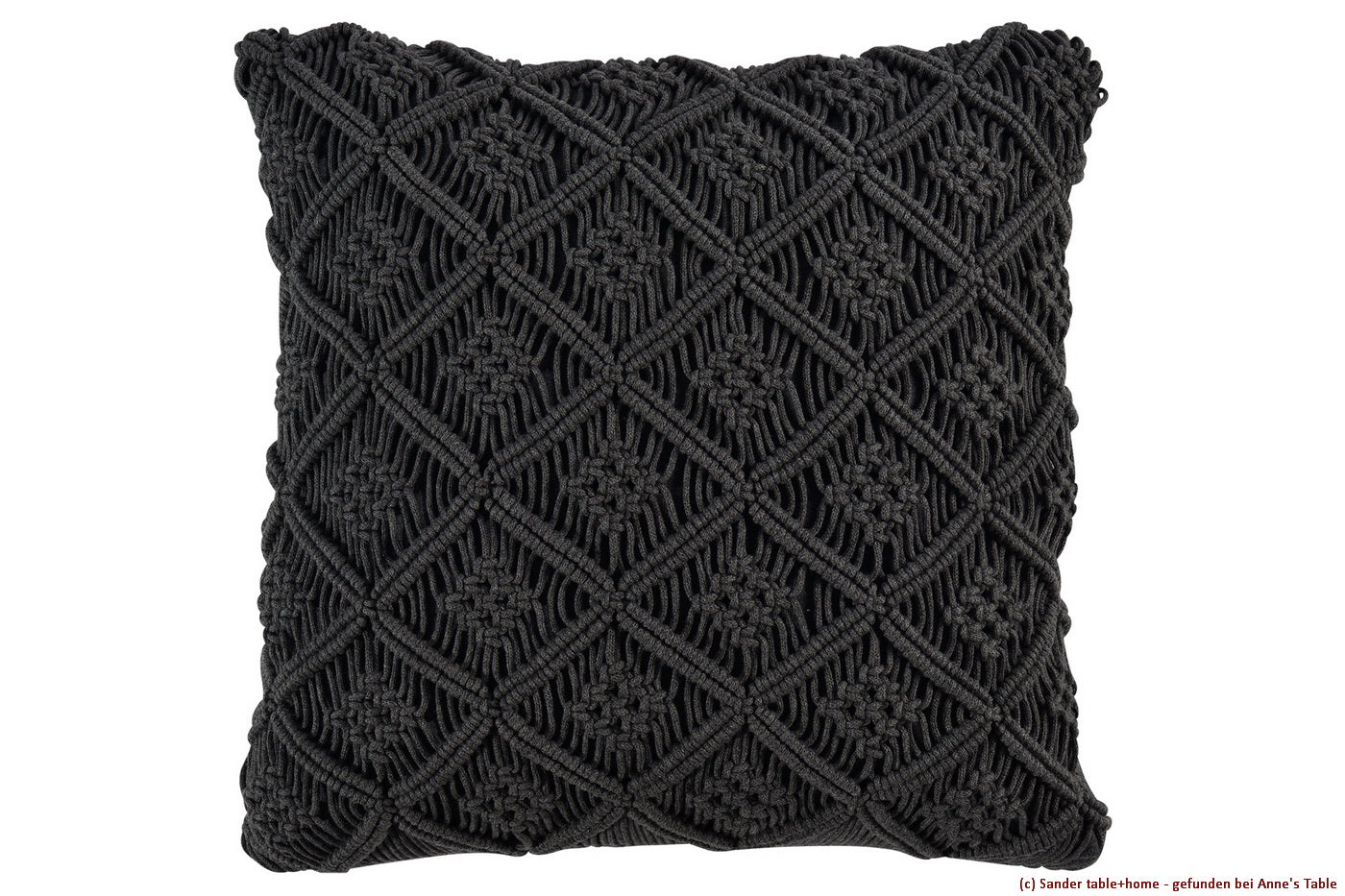 Knots, ausdruckstarke, Makramee-Optik, Kissen, grafit