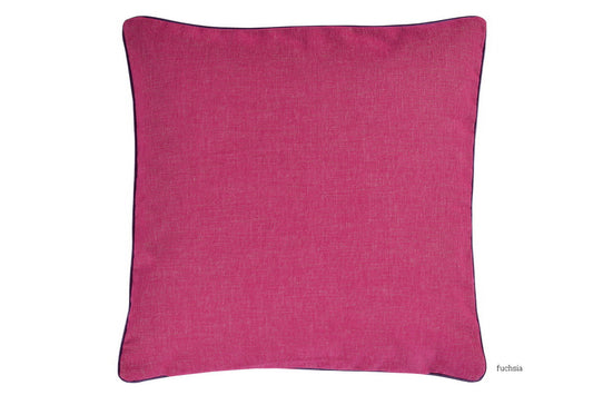 Way of Life, samtige Kissen mit kontrastfarbenem Keder, Kissenhülle 40x40cm, fuchsia