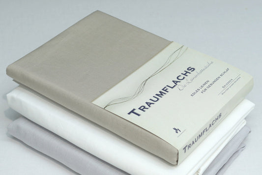 Traumflachs Classic - Half-linen bed sheet 150x250cm, natural