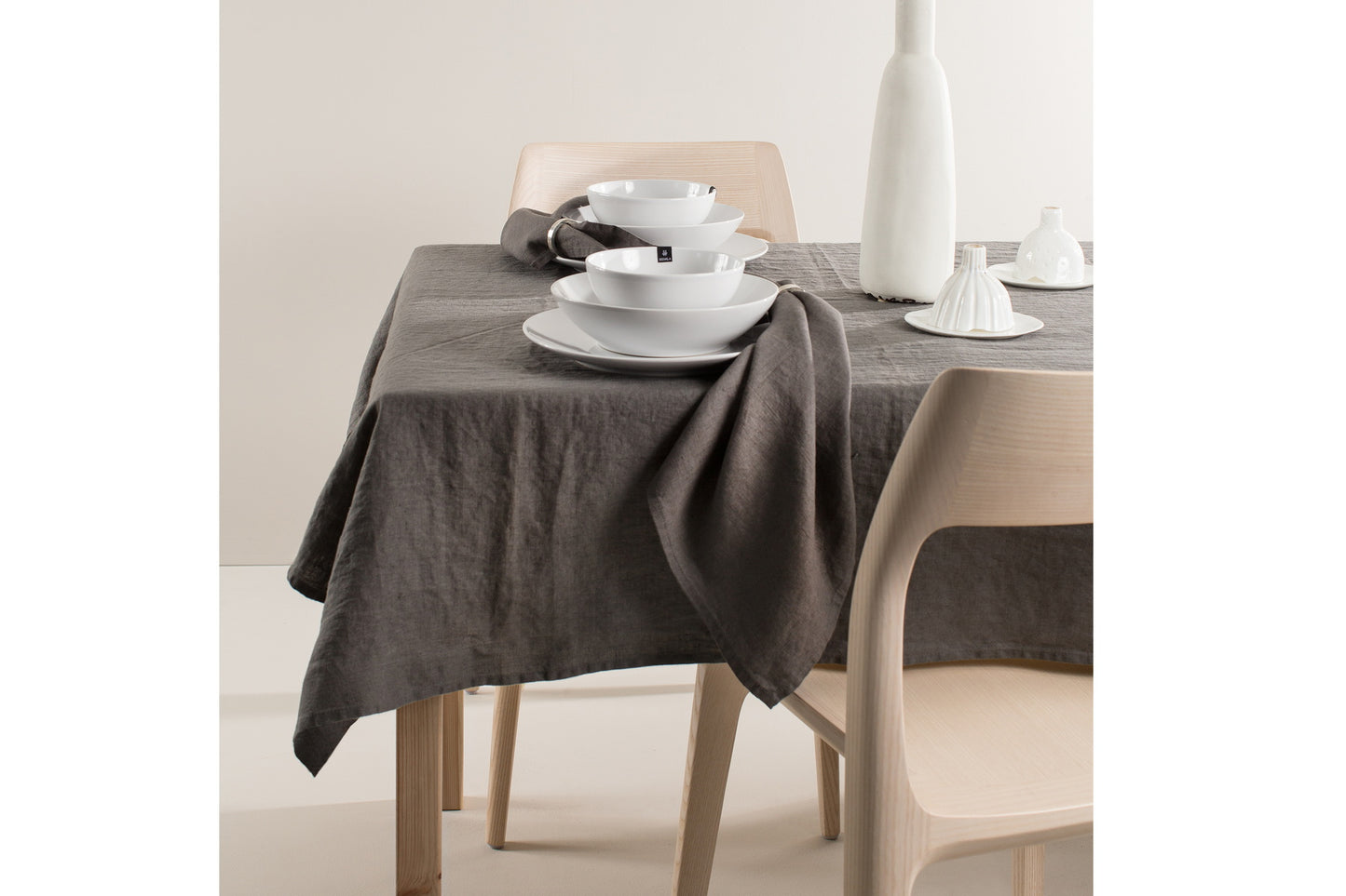 Sunshine, prewashed linen, set of 4, napkin, black