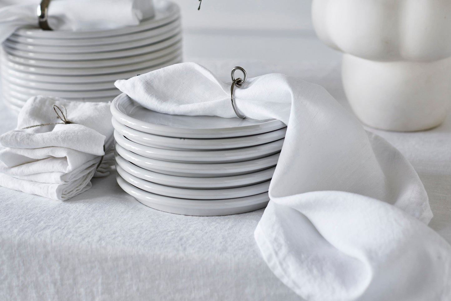 Sunshine, prewashed linen, set of 4, napkin, white