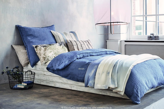 Proflax, linge de lit, toile de lin unie fine structure, prélavée