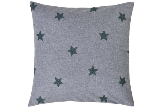 Arosa, Kissenhülle mit Sternen bestickt, 40x40cm, grau