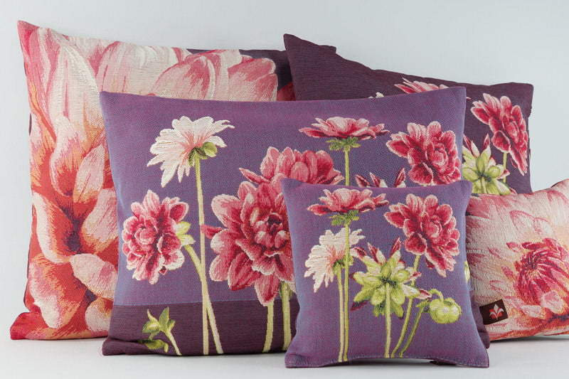 Dahlie rot, mehrere Blüten, Minikissen