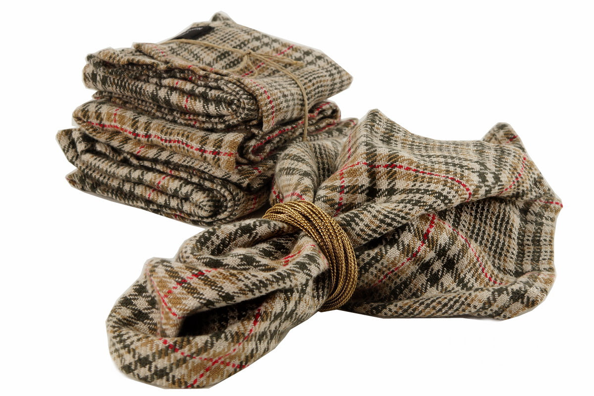 Linenberry, zünftiges Karo in warmen Farben, Serviette 4er Set, bunt gemustert, 45x45cm