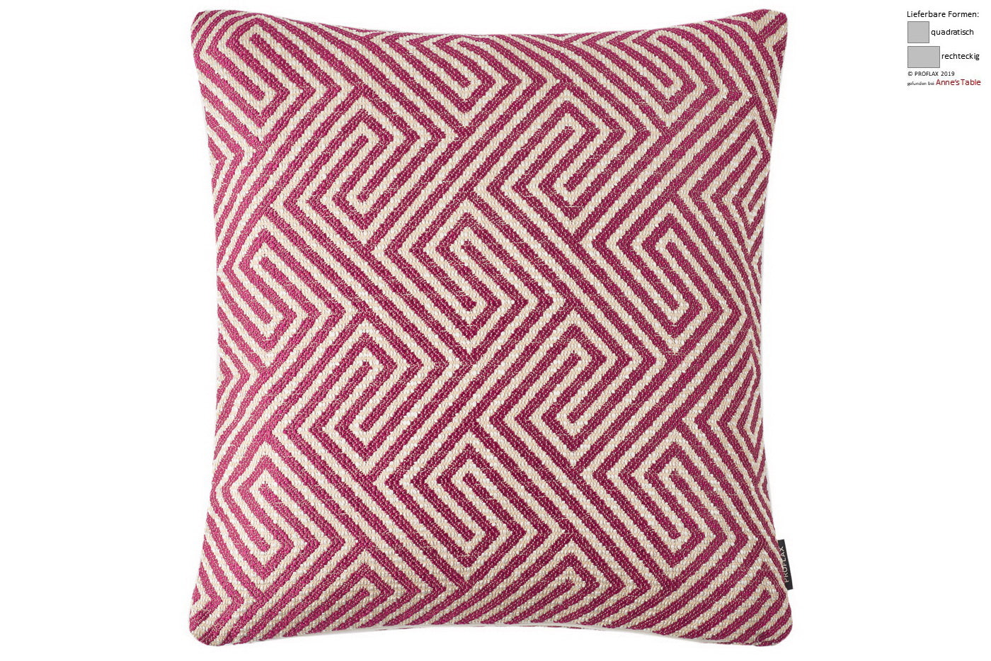 Scale, Gewebtes Mäander-Design, Kissen 27x43cm, pink