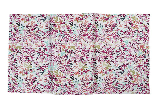 Coral, Jacquard, Korallendessin, Tischdecke, Tischläufer, weiß/bunt
