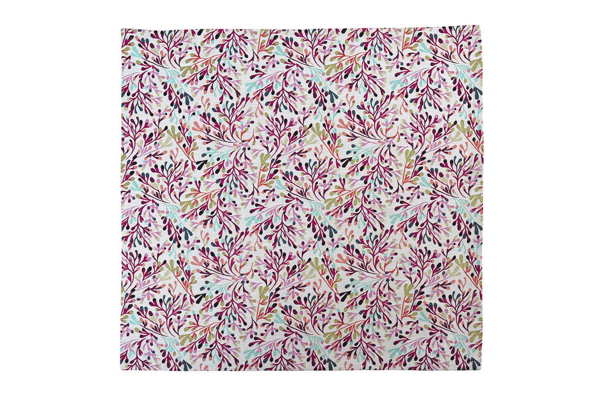 Coral, Jacquard, Korallendessin, Tischdecke, Tischläufer, weiß/bunt