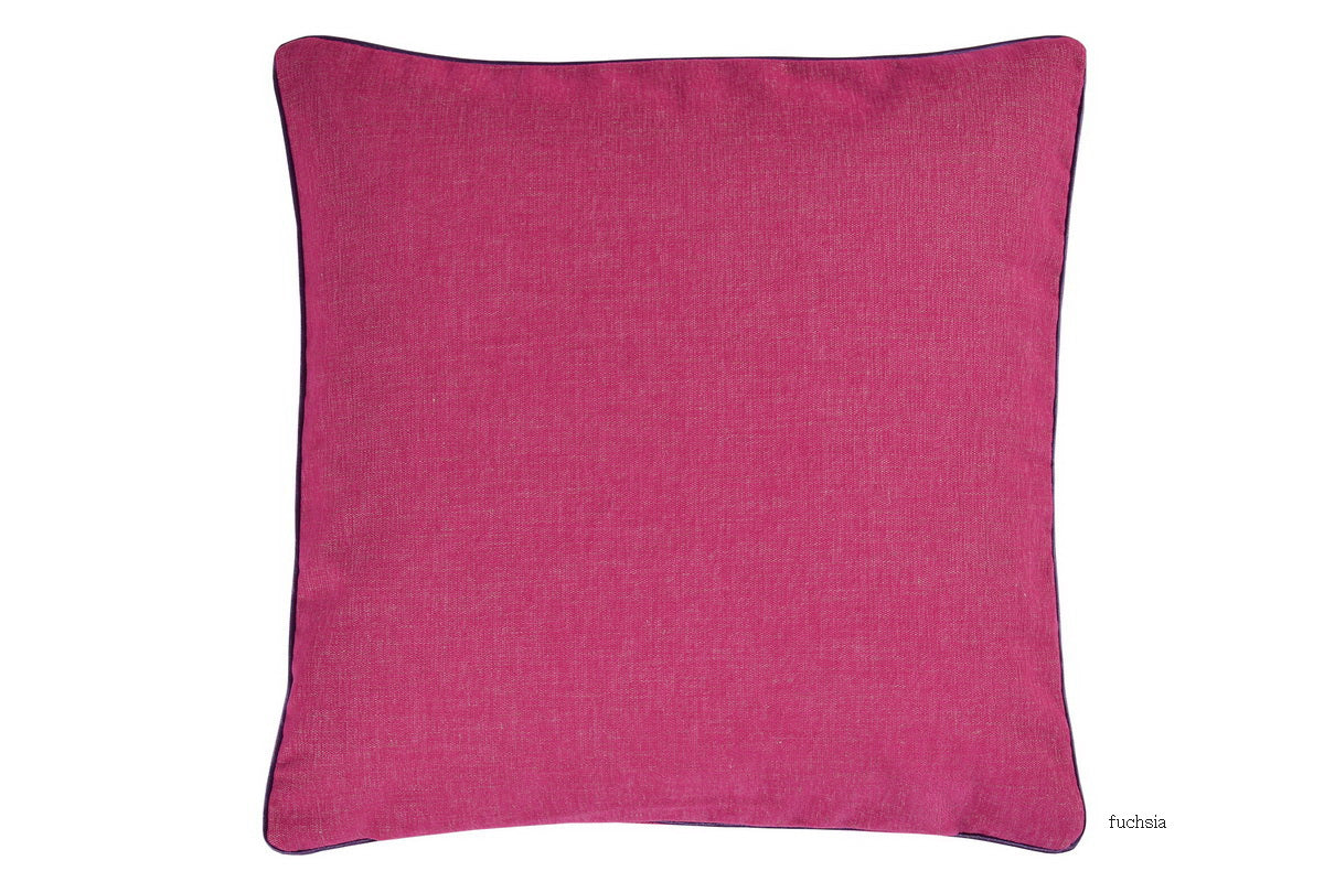 Way of Life, samtige Kissen mit kontrastfarbenem Keder, Kissenhülle 40x40cm, fuchsia
