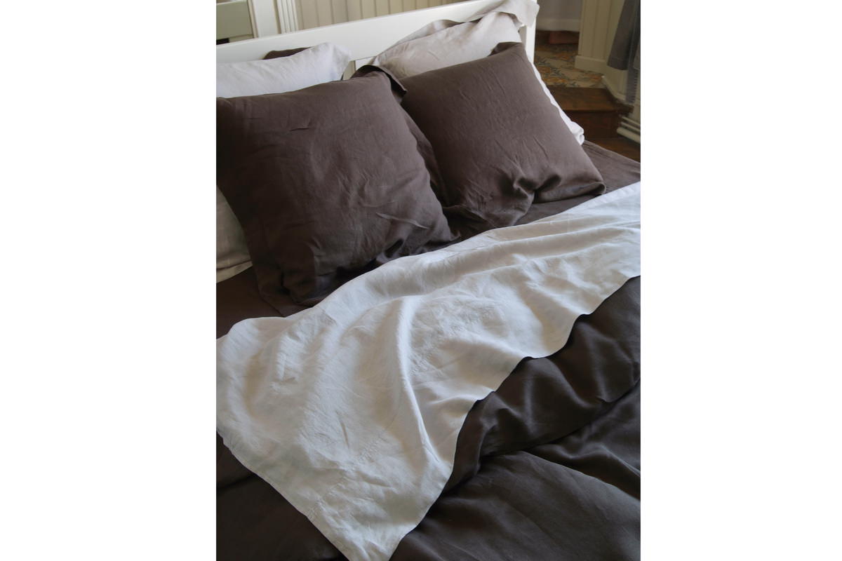 Santiago, klassische Leinen-Bettwäsche, Farbe weiß