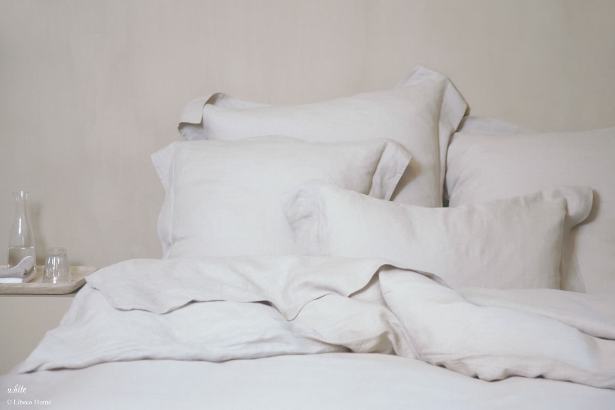 Santiago, klassische Leinen-Bettwäsche, Farbe weiß
