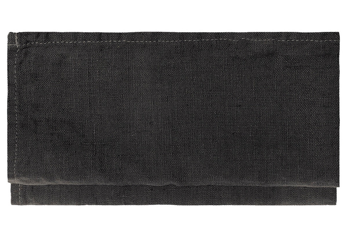 Sunshine, vorgewaschenes Leinen im 4er Set, Serviette, schwarz (black)