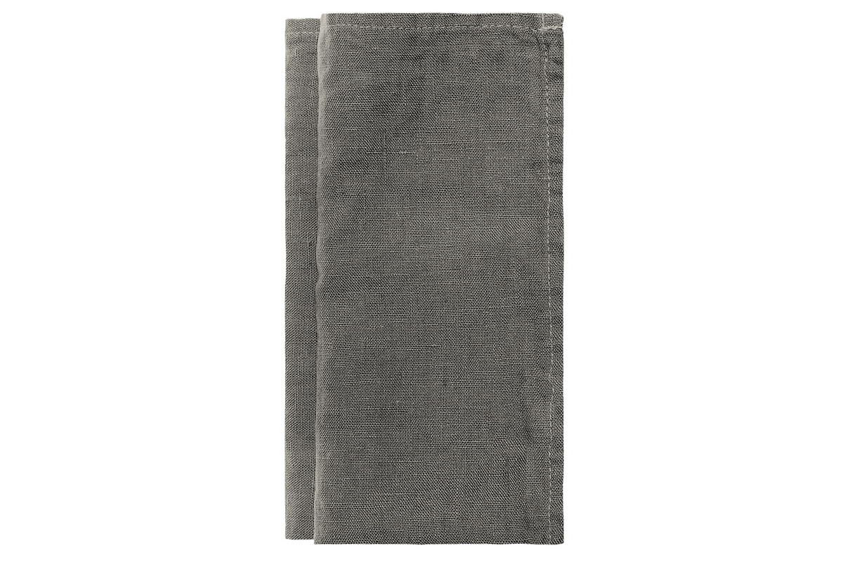 Sunshine, vorgewaschenes Leinen im 4er Set, Serviette, anthrazit (charcoal)