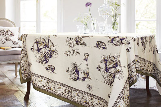 Valdiva, Kissen 50x50cm, exclusiver Druck im Toile de Jouy-Stil